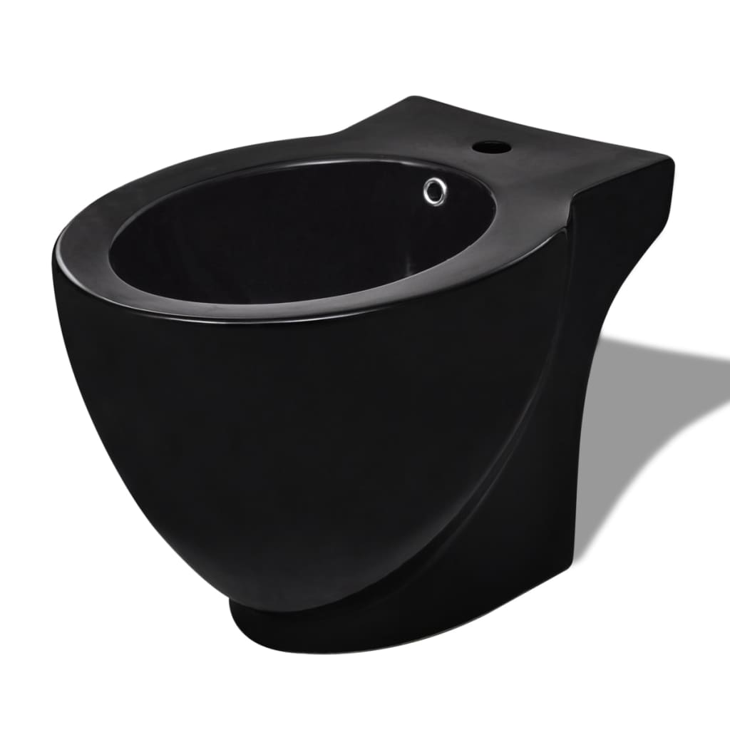 Set di Bidet e Toilette da Pavimento in Ceramica Nera - homemem39