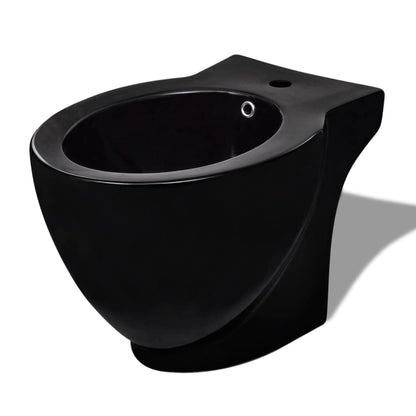 Set di Bidet e Toilette da Pavimento in Ceramica Nera - homemem39