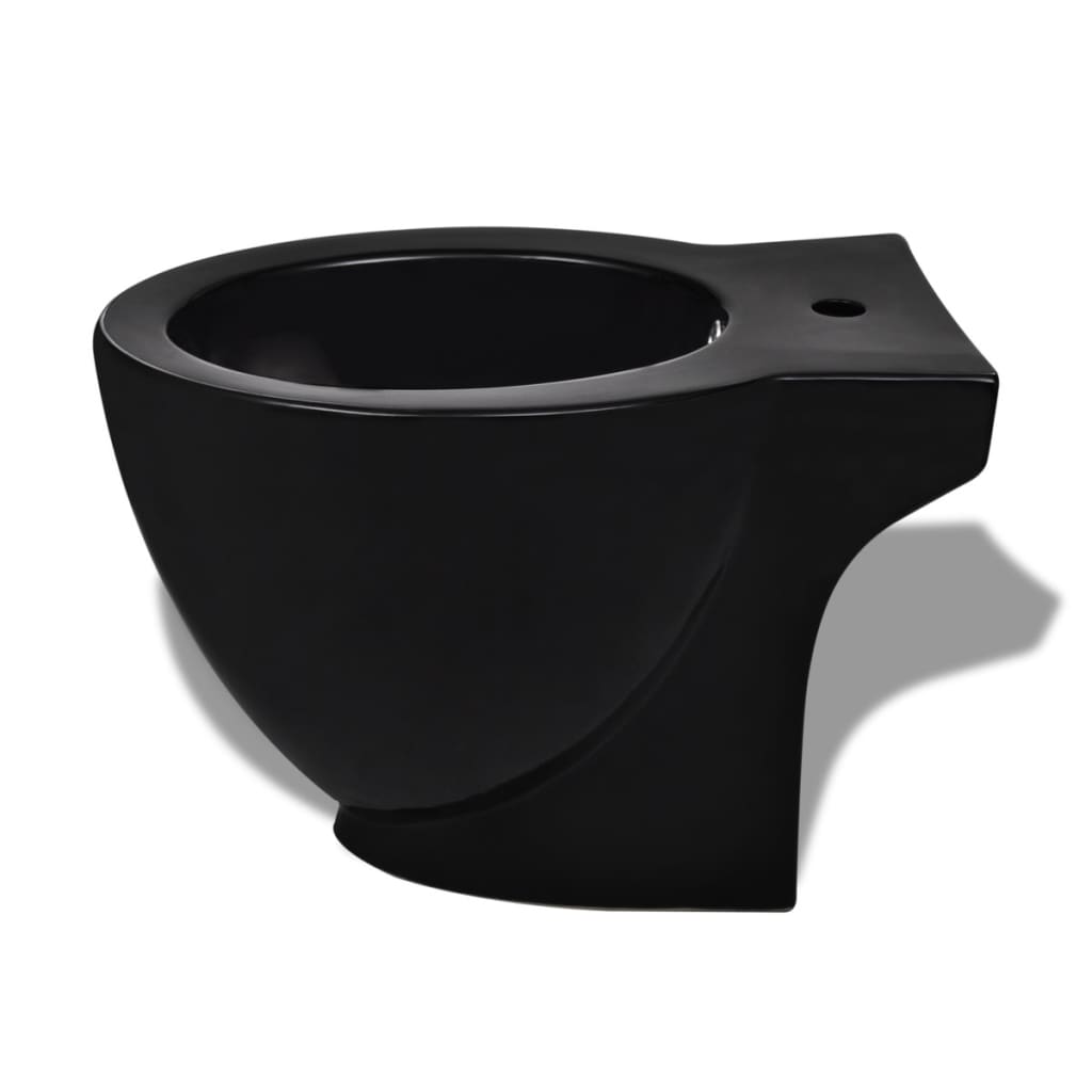 Set di Bidet e Toilette da Pavimento in Ceramica Nera - homemem39