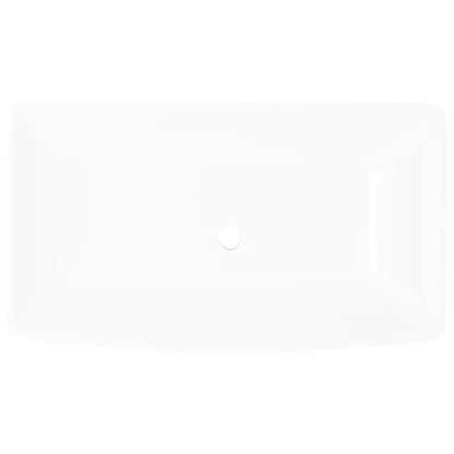 Lavello Bianco in Ceramica di Lusso Rettangolare 71 x 39 cm - homemem39