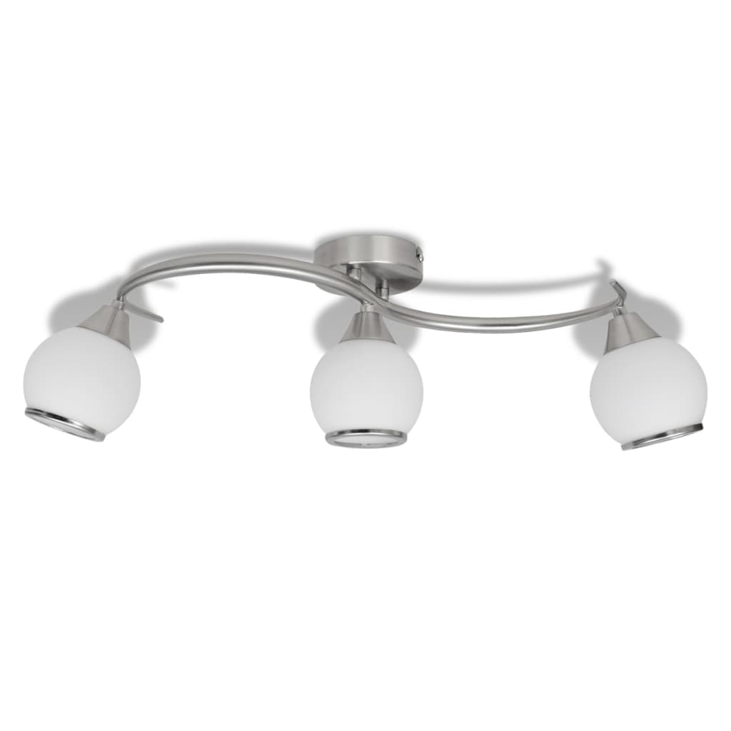 Lampada Soffitto Paralumi Vetro Tubi a Onda per 3 Lampadine E14 - homemem39