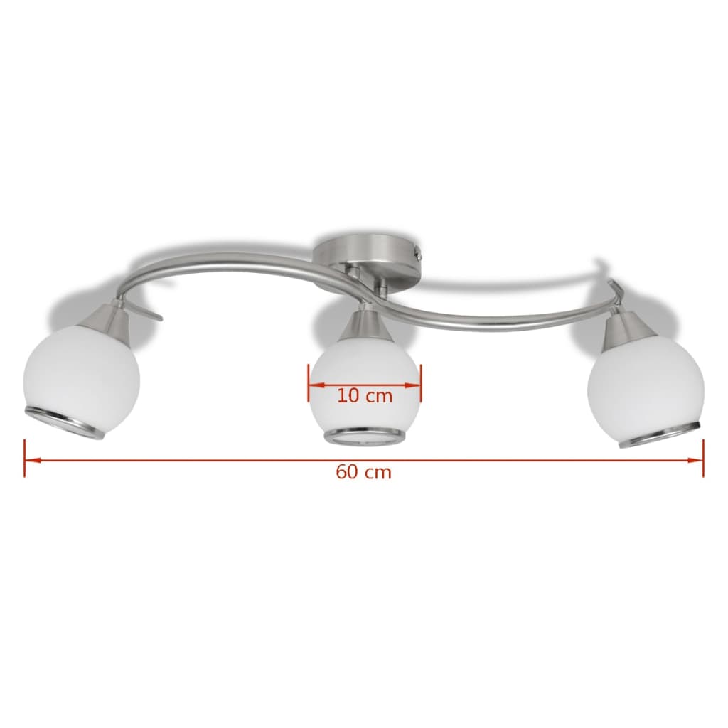 Lampada Soffitto Paralumi Vetro Tubi a Onda per 3 Lampadine E14 - homemem39