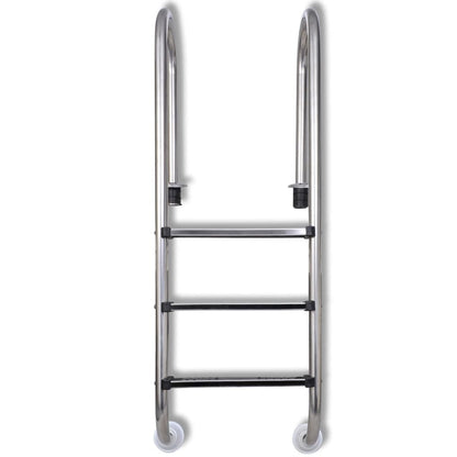 Scaletta per Piscina 3 Gradini in Acciaio Inox 304 120 cm - homemem39