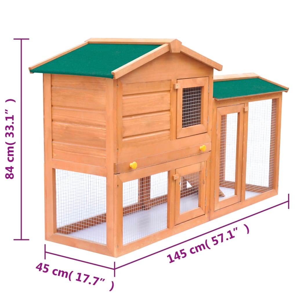 Conigliera all'Aperto Gabbia Animali Piccoli Casetta in Legno - homemem39