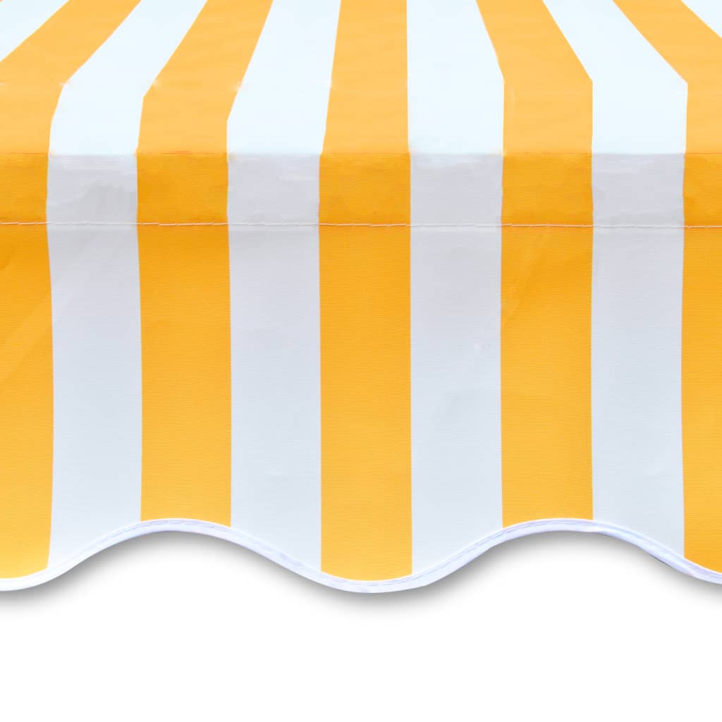 Tenda Parasole Tela Giallo e Bianco 4x3m (Telaio non Incluso) - homemem39