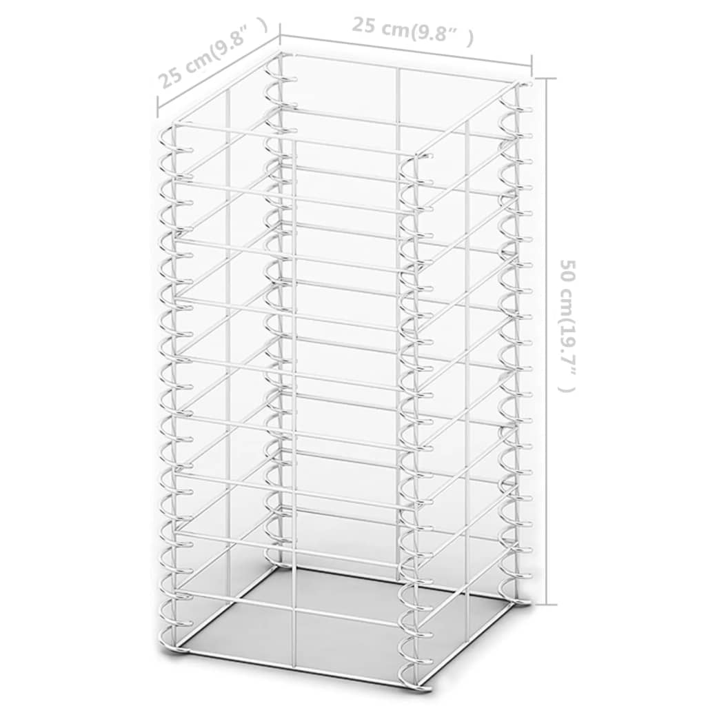 Set Gabbione 3 pz in Filo Zincato 25 x 25 x 50 cm - homemem39