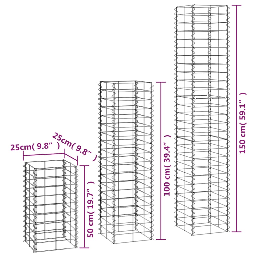 Set Gabbioni 6 pz in Filo Zincato - homemem39