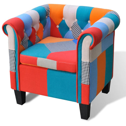 Poltrona con Design Patchwork in Tessuto - homemem39