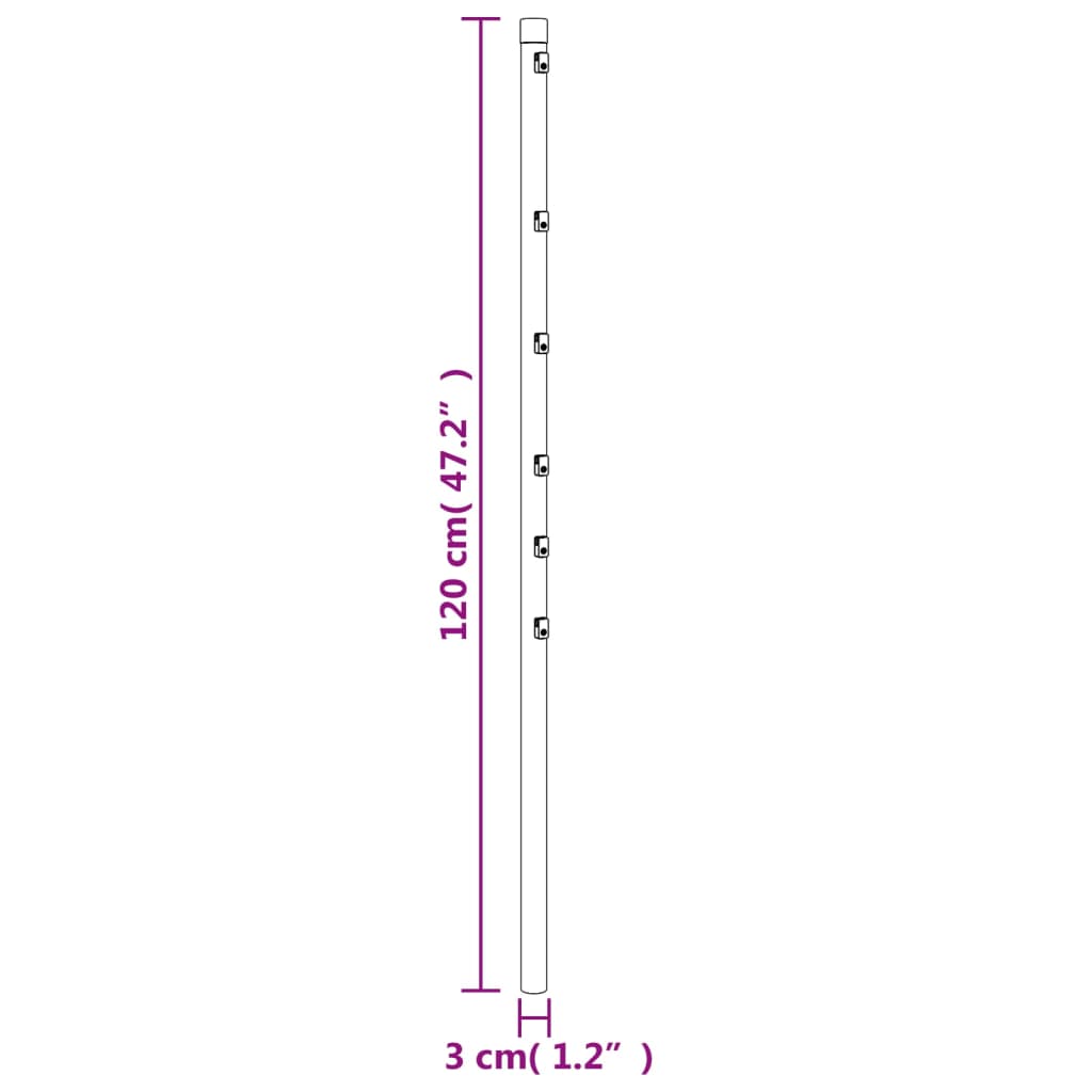 vidaXL Pali per Recinzione 15 pz Argento 120 cm in Acciaio Zincato - homemem39