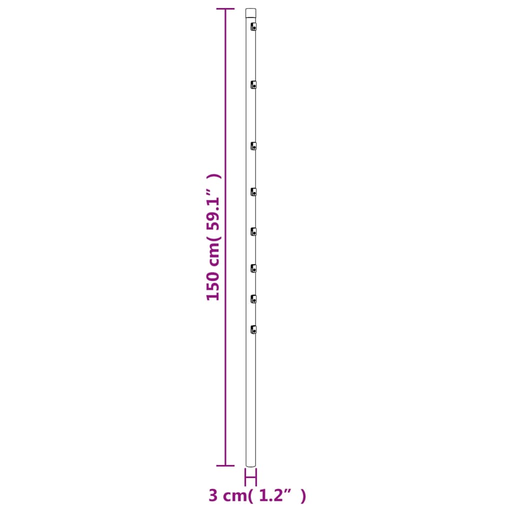 vidaXL Pali per Recinzione 15 pz Argento 150 cm in Acciaio Zincato - homemem39