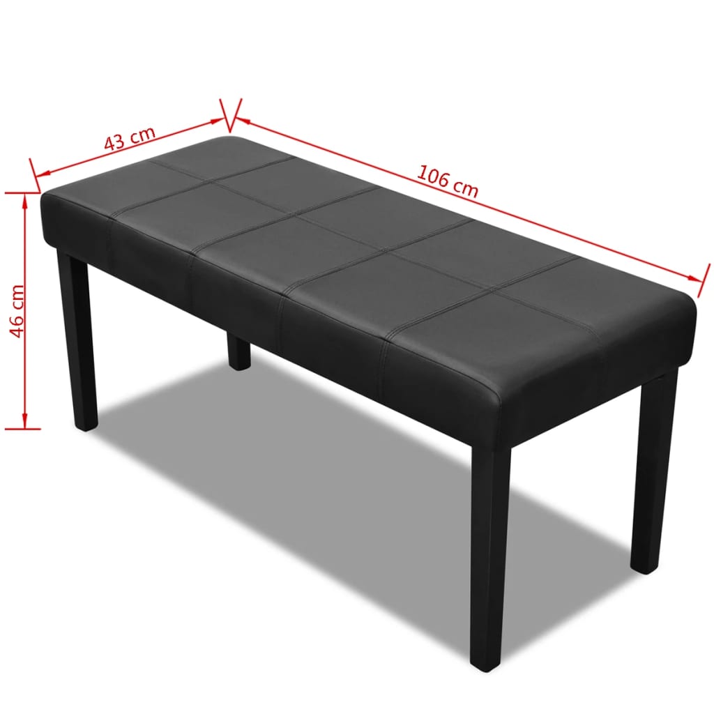 Panchina in Pelle Artificiale di Alta Qualità Nera - homemem39