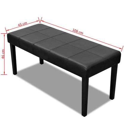 Panchina in Pelle Artificiale di Alta Qualità Nera - homemem39