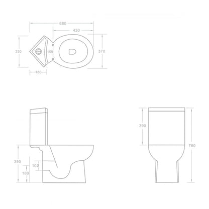 Vaso WC in Ceramica da Bagno ad Angolo Bianco - homemem39