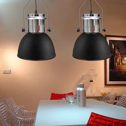 Lampada da Soffitto in Metallo Nero Altezza Regolabile Moderna - homemem39