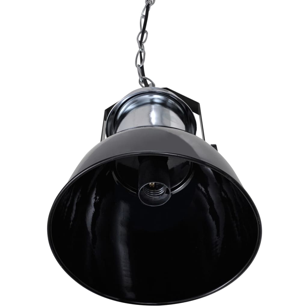 Lampada da Soffitto in Metallo Nero Altezza Regolabile Moderna - homemem39