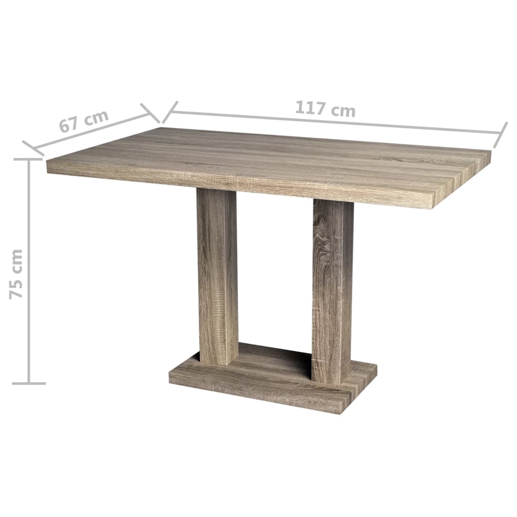 Tavolo da Pranzo in MDF Imitazione Rovere - homemem39