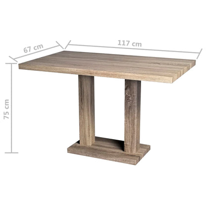 Tavolo da Pranzo in MDF Imitazione Rovere - homemem39