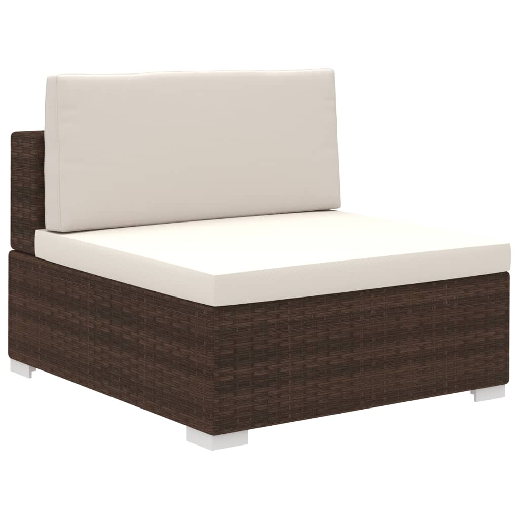 Set Divani da Giardino 6 pz con Cuscini in Polyrattan Marrone - homemem39