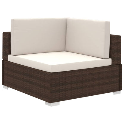 Set Divani da Giardino 6 pz con Cuscini in Polyrattan Marrone - homemem39