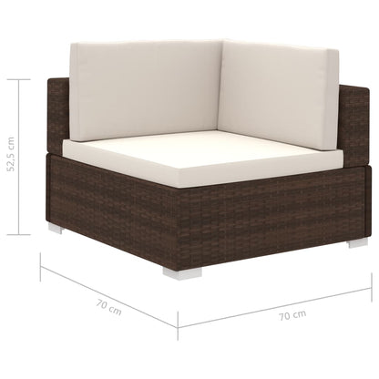 Set Divani da Giardino 8 pz con Cuscini in Polyrattan Marrone - homemem39