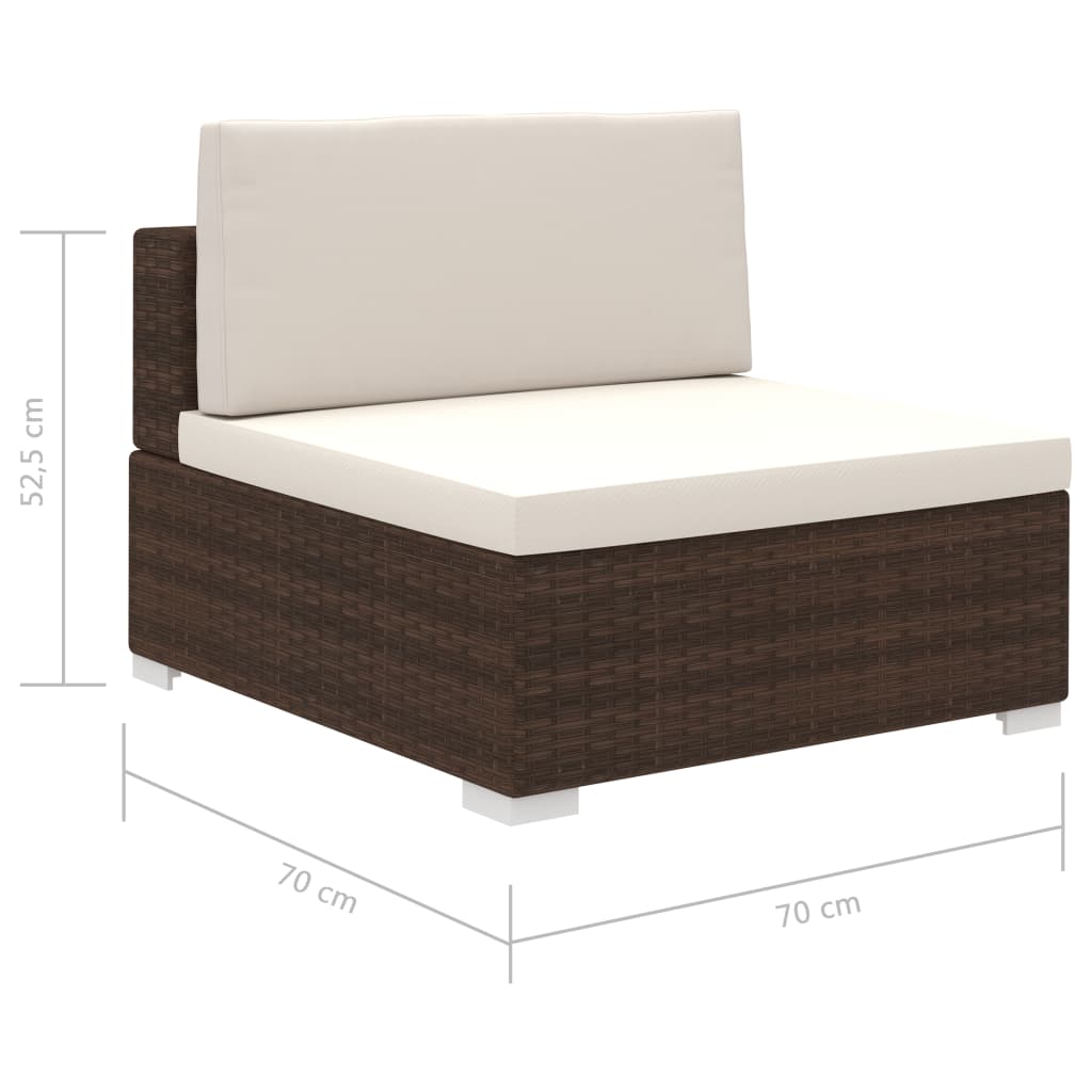 Set Divani da Giardino 8 pz con Cuscini in Polyrattan Marrone - homemem39