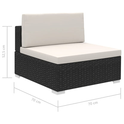 Set Divani da Giardino 8 pz con Cuscini in Polyrattan Nero - homemem39