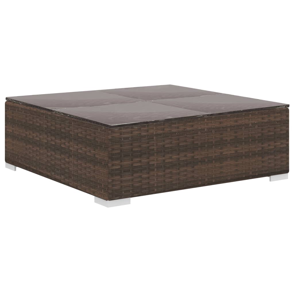 Set Divani da Giardino 12 pz con Cuscini in Polyrattan Marrone - homemem39