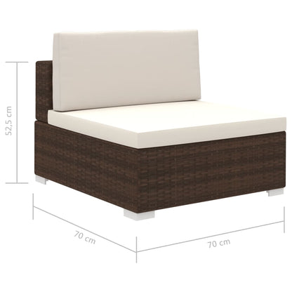 Set Divani da Giardino 12 pz con Cuscini in Polyrattan Marrone - homemem39