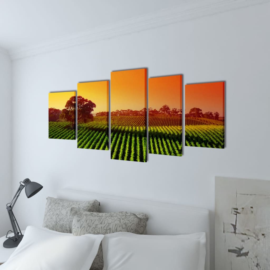 5 pz Set Stampa su Tela da Muro Campi 100 x 50 cm - homemem39