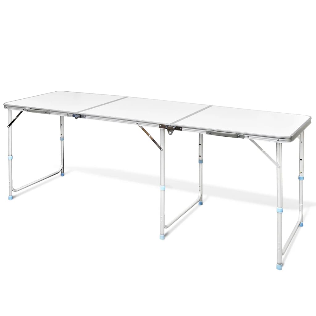 Tavolo da Campeggio Pieghevole Alluminio Regolabile 180x60 cm - homemem39