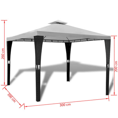 Gazebo con Tetto 3 x 3 m Crema Bianco - homemem39