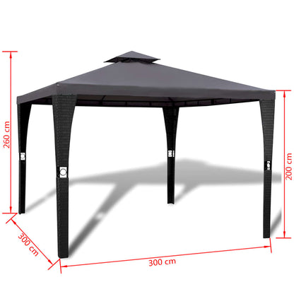 Gazebo con Tetto 3x3 m Grigio Scuro - homemem39