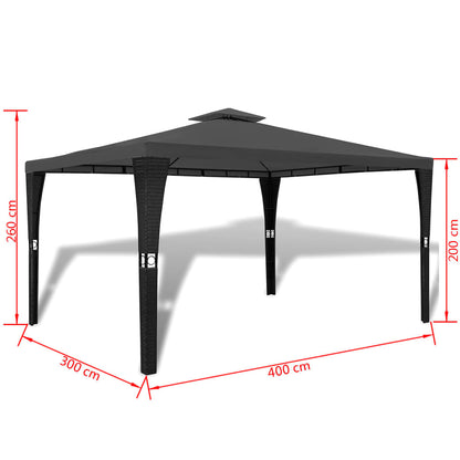 Gazebo con Tetto 3x4 m Grigio Scuro - homemem39