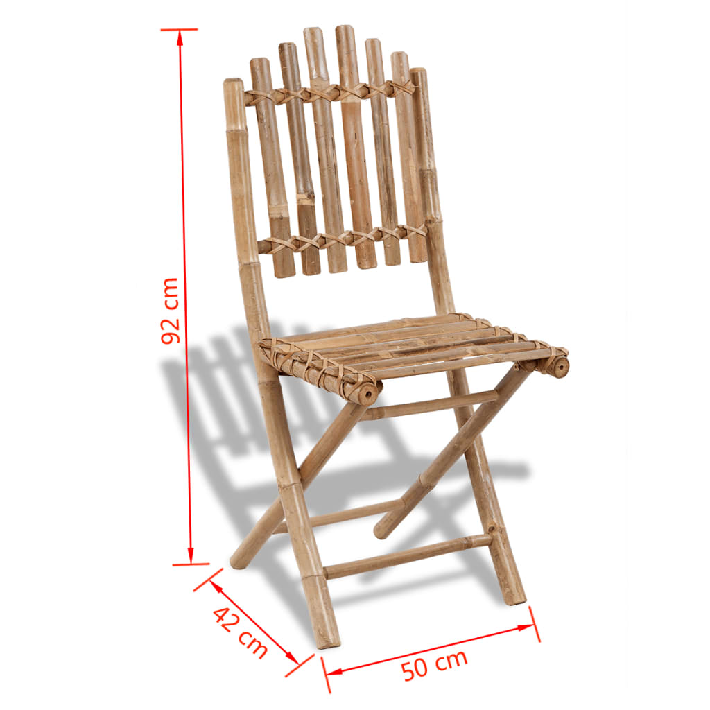 Sedie da Giardino Pieghevoli 2 pz in Bambù - homemem39