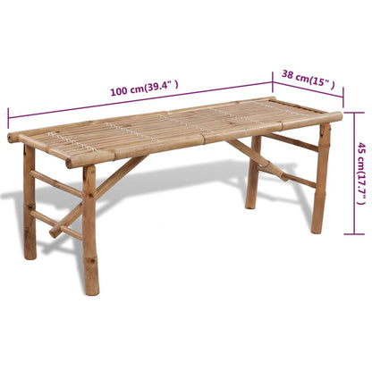 Tavolo da Birreria con 2 Panchine 100 cm in Bambù - homemem39