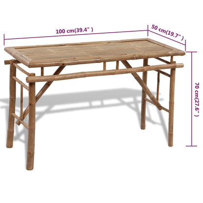 Tavolo da Birreria con 2 Panchine 100 cm in Bambù - homemem39