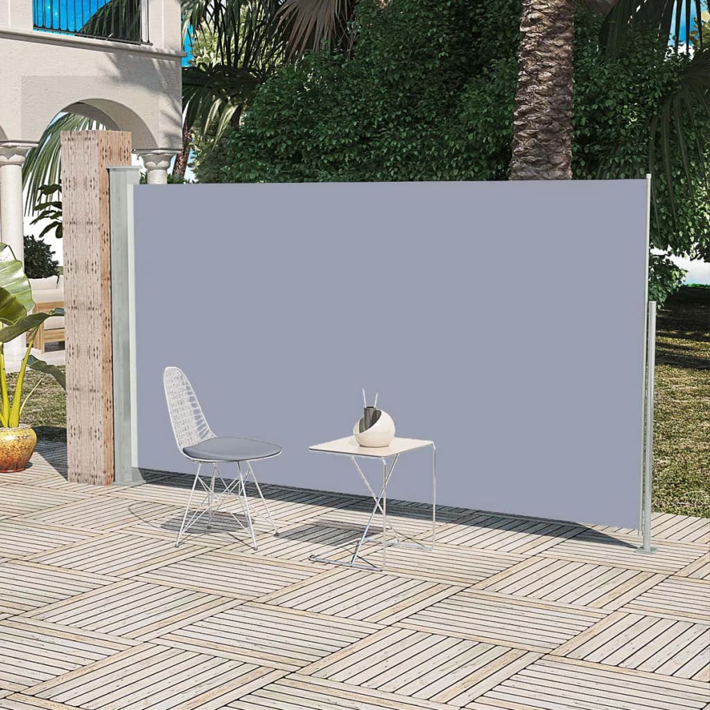 Tenda da Sole Laterale Retrattile 160 x 300 cm Grigio - homemem39