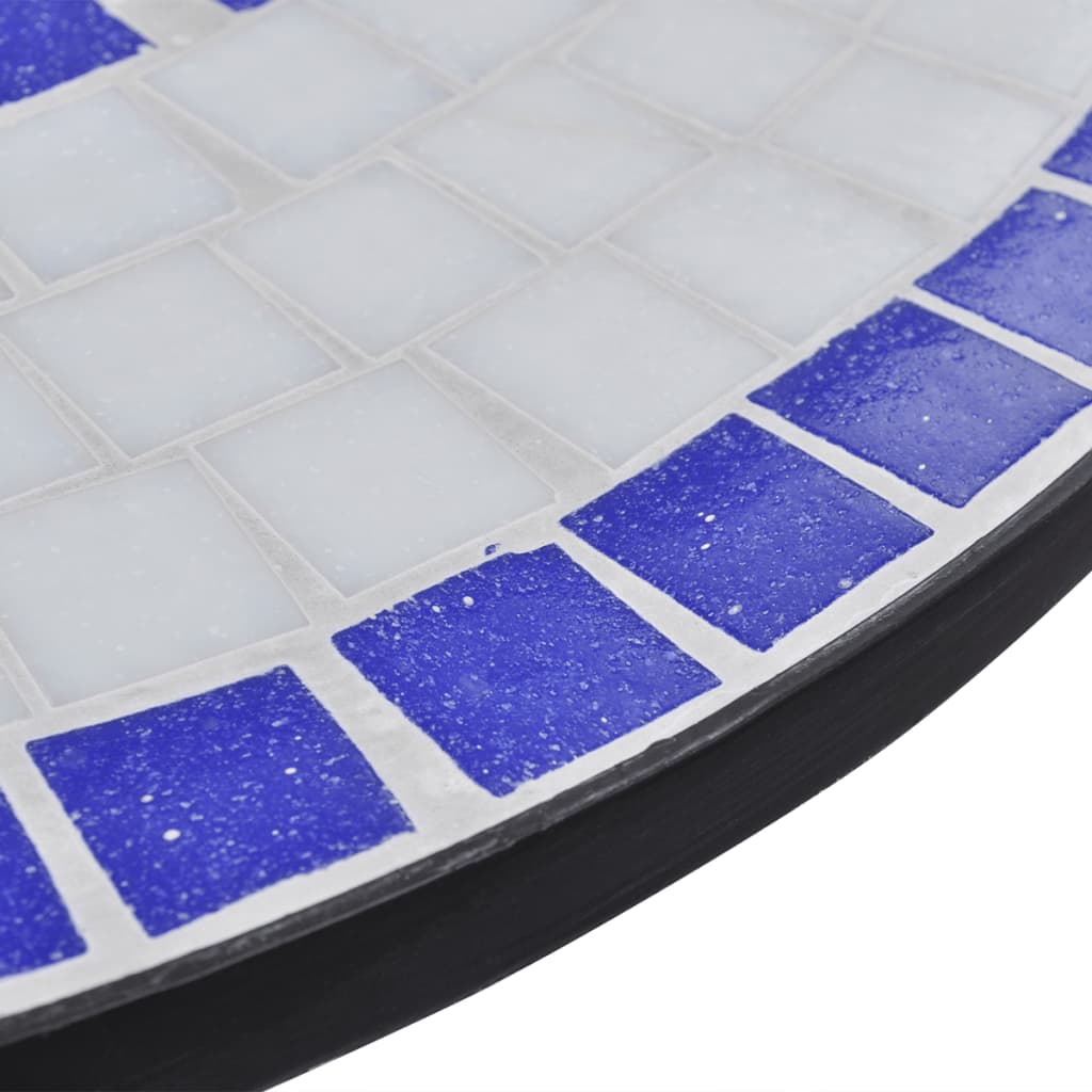 Tavolo da Bistrot Blu e Bianco 60 cm a Mosaico - homemem39