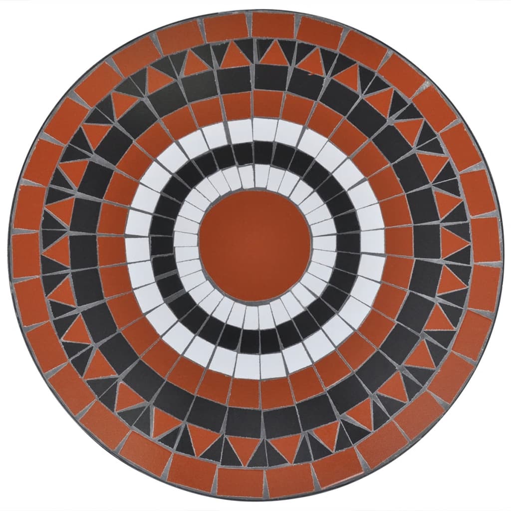 Tavolo da Bistrot Terracotta e Bianco 60 cm a Mosaico - homemem39