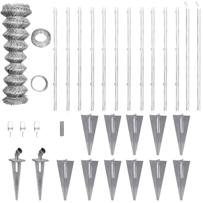 Recinzione in Rete con Spuntoni in Acciaio Zincato 25x1 m - homemem39