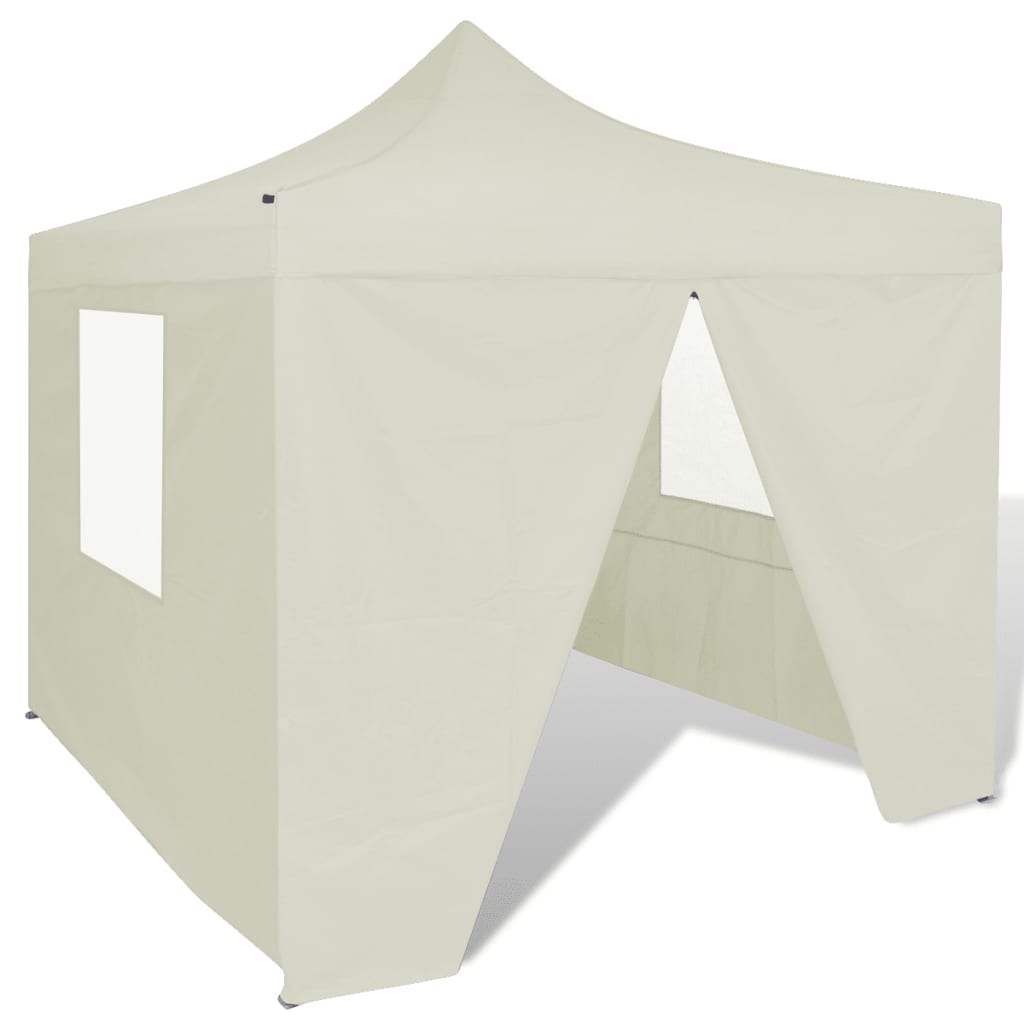 Tenda Pieghevole Crema 3 x 3 m con 4 Pareti - homemem39