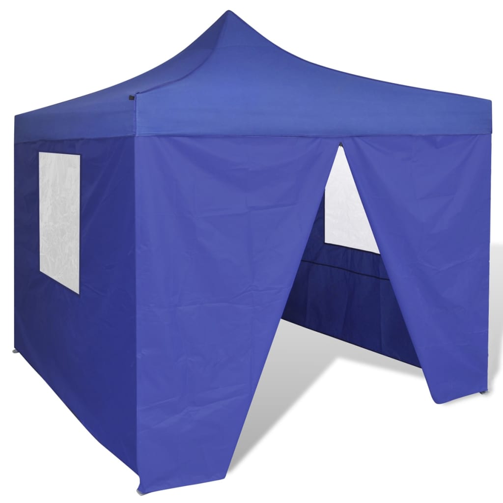 Tenda Pieghevole Blu 3 x 3 m con 4 Pareti - homemem39