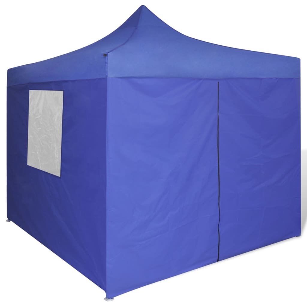 Tenda Pieghevole Blu 3 x 3 m con 4 Pareti - homemem39