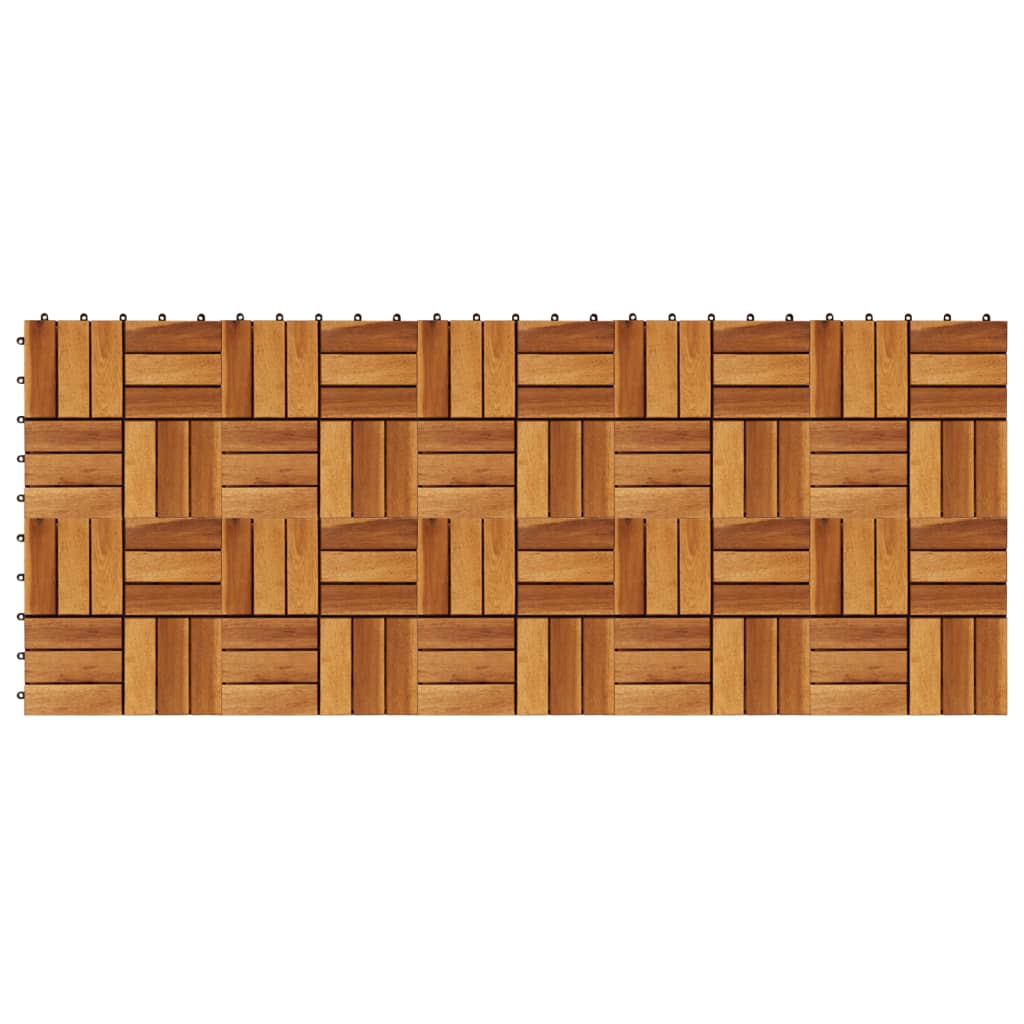 Set 10 Piastrelle in legno di acacia per pavimento 30 x 30 cm - homemem39