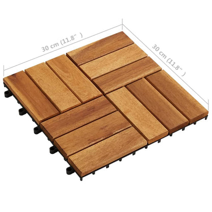 Set 10 Piastrelle in legno di acacia per pavimento 30 x 30 cm - homemem39