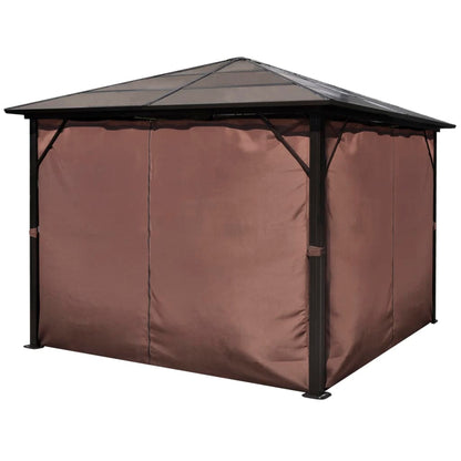 Gazebo con Tenda Marrone in Alluminio 300 x 300 cm - homemem39