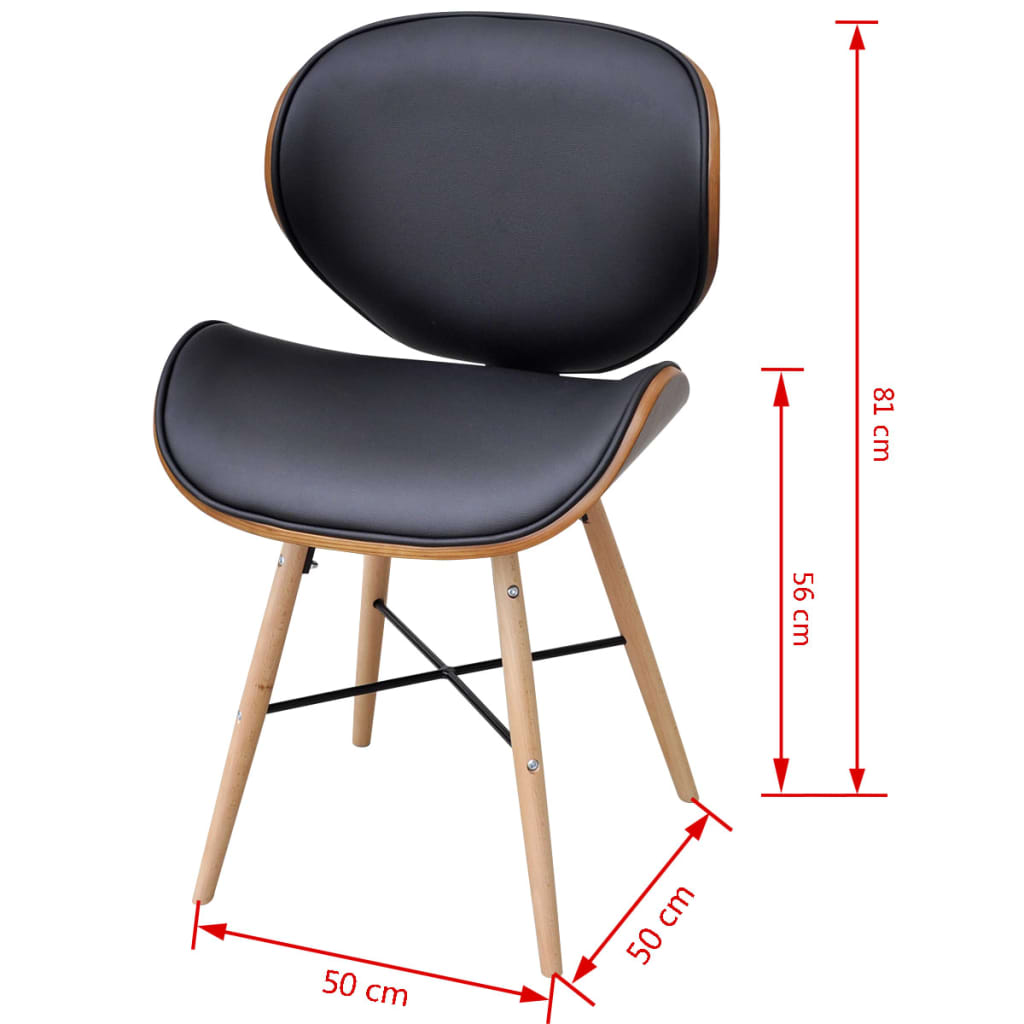 Sedie da Pranzo 2 pz in Legno Curvato e Similpelle - homemem39