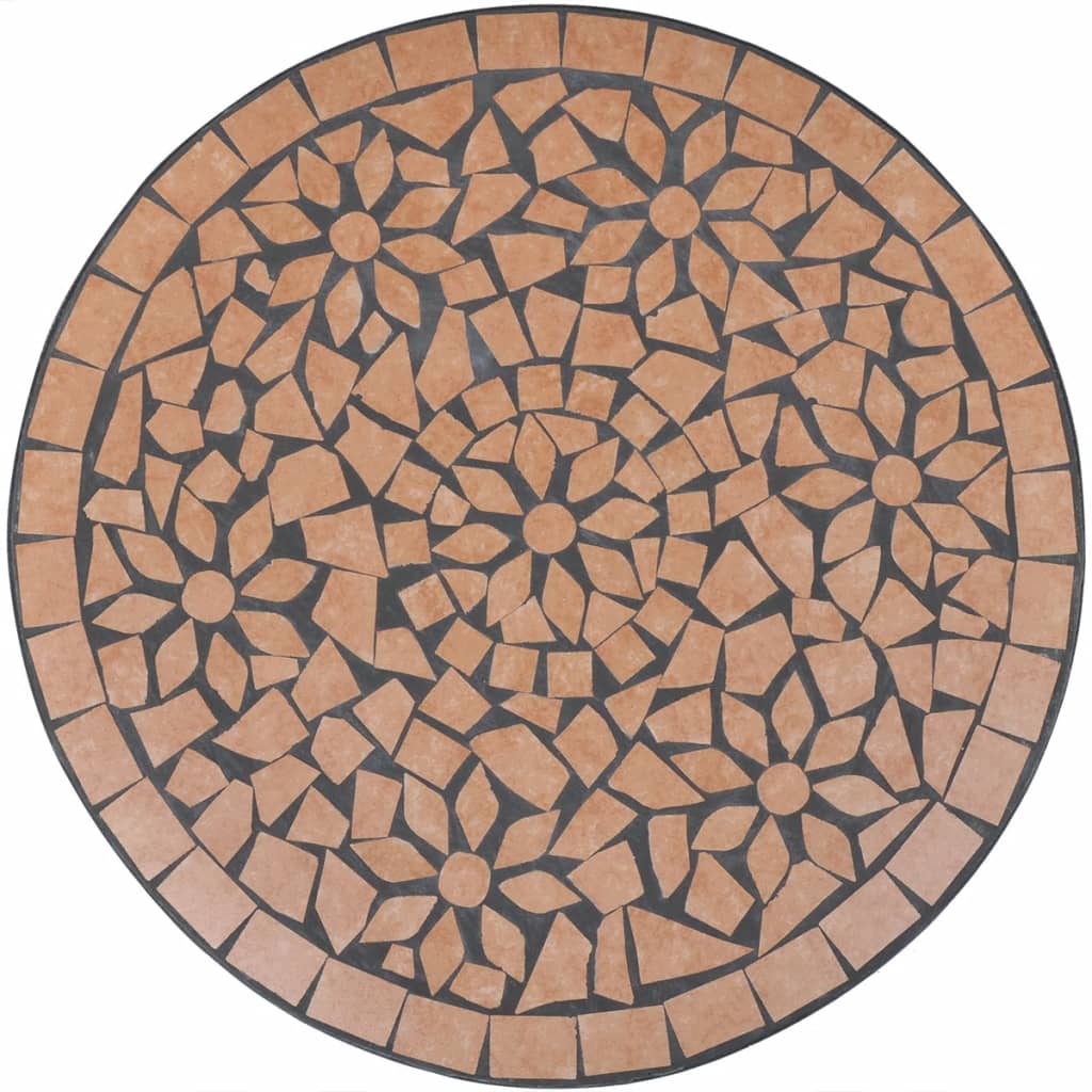 Set da Bistrot 3 pz in Piastrelle di Ceramica Terracotta - homemem39