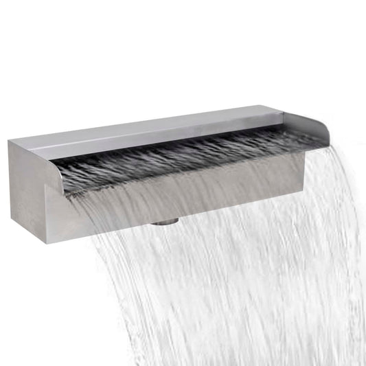 Fontana a Cascata per Giardino Rettangolare Acciaio Inox 30 cm - homemem39