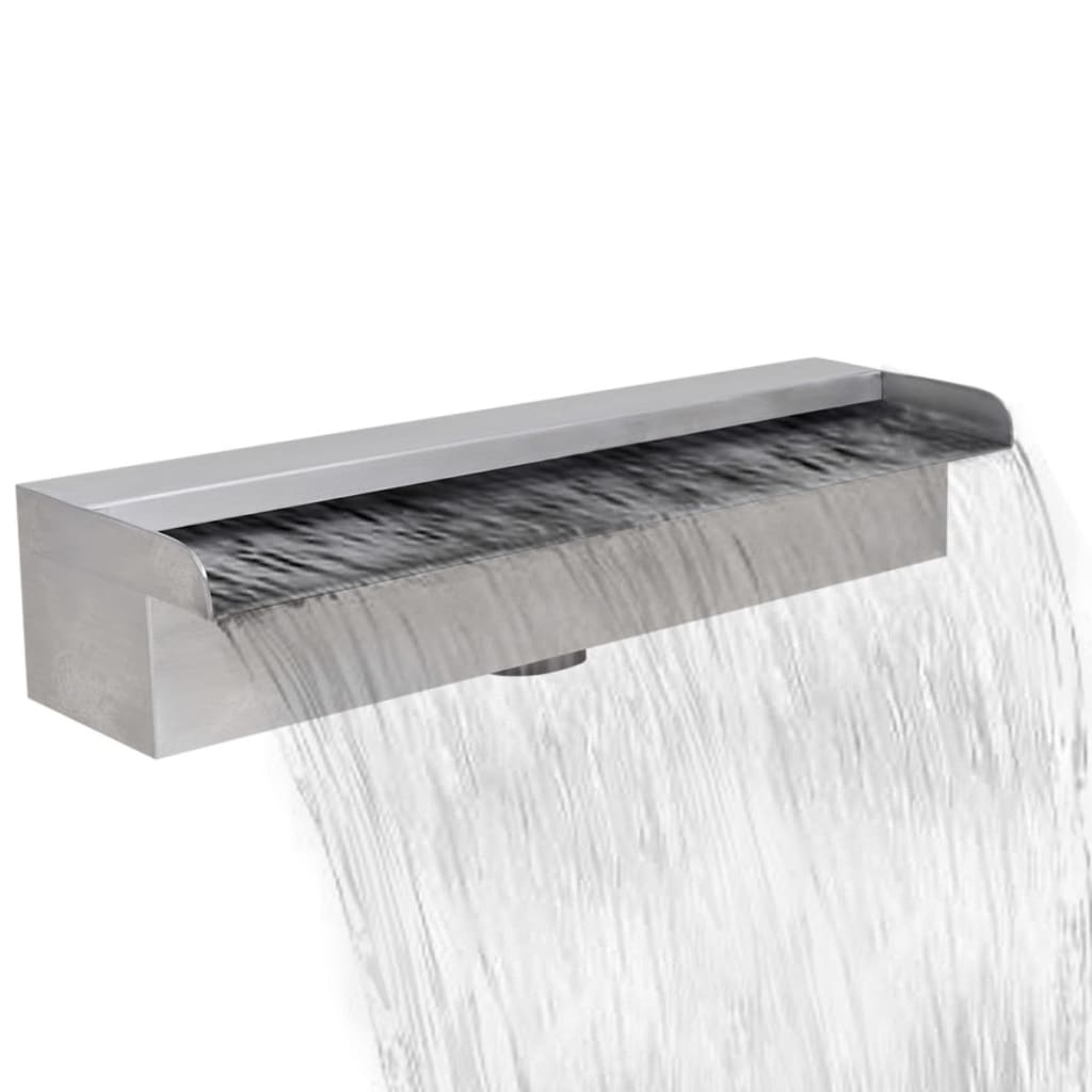 Fontana a Cascata per Giardino Rettangolare Acciaio Inox 45 cm - homemem39